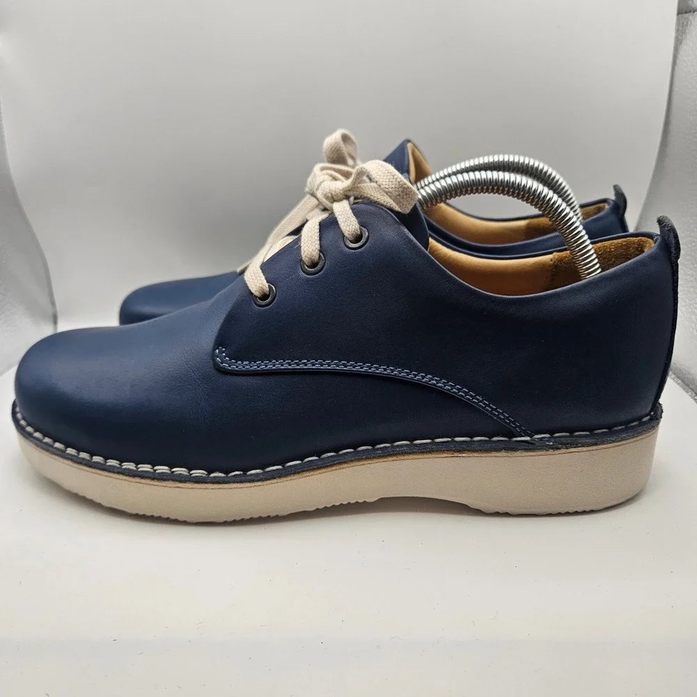 Samuel Hubbard Mens Navy Free Oxford Orthopedic Support Shoes Leather Sz 9.5M